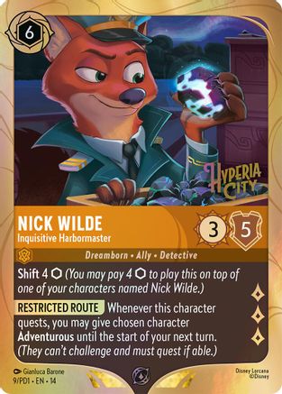 Nick Wilde - Inquisitive Harbormaster (9) - Disney Lorcana Promo Cards Holofoil