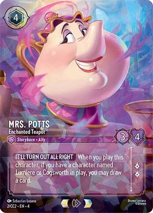 Mrs. Potts - Enchanted Teapot (2) - Disney Lorcana Promo Cards Holofoil
