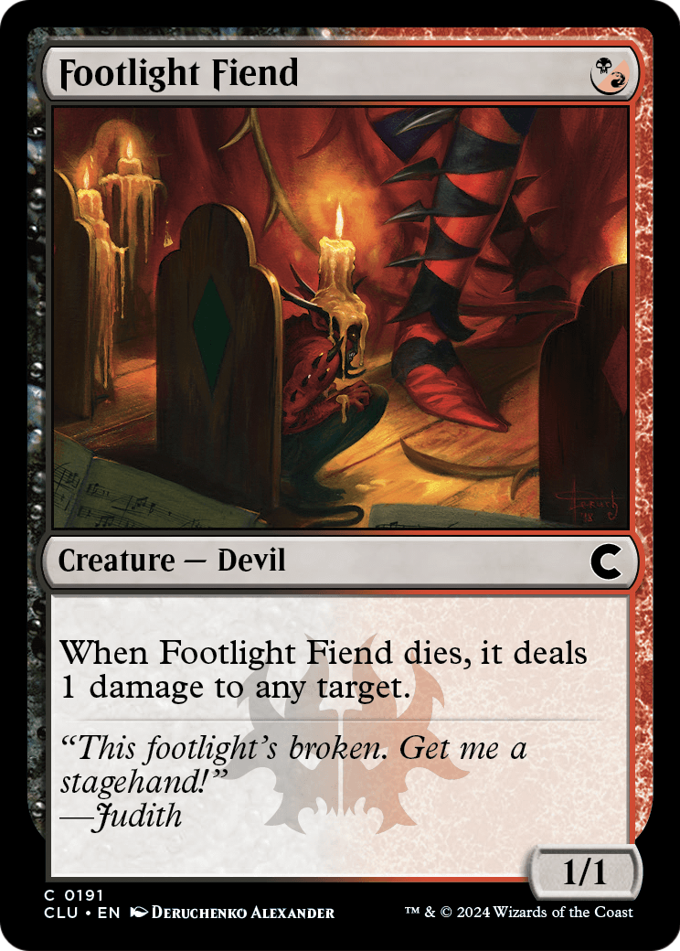 Footlight Fiend (CLU-191) - Ravnica: Clue Edition
