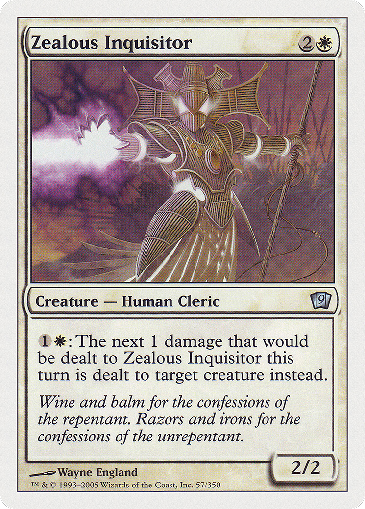 Zealous Inquisitor (9ED-057) - 9th Edition