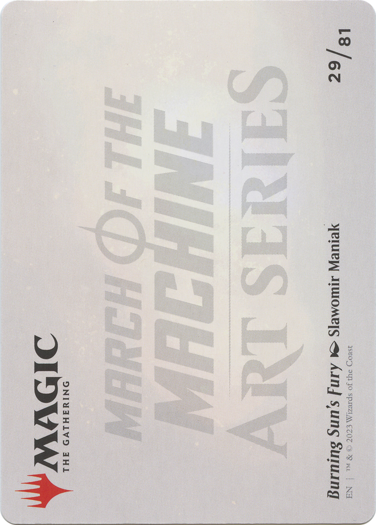 Burning Sun's Fury // Burning Sun's Fury (AMOM-029) - March of the Machine Art Series (Borderless) Foil