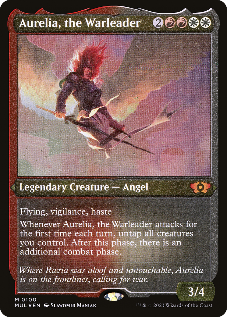 Aurelia, the Warleader (Foil Etched) (MUL-100) - Multiverse Legends Foil