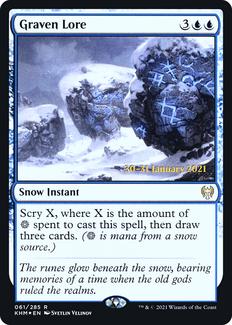 Graven Lore (PRE-061) - Kaldheim Promos: (snow) Foil