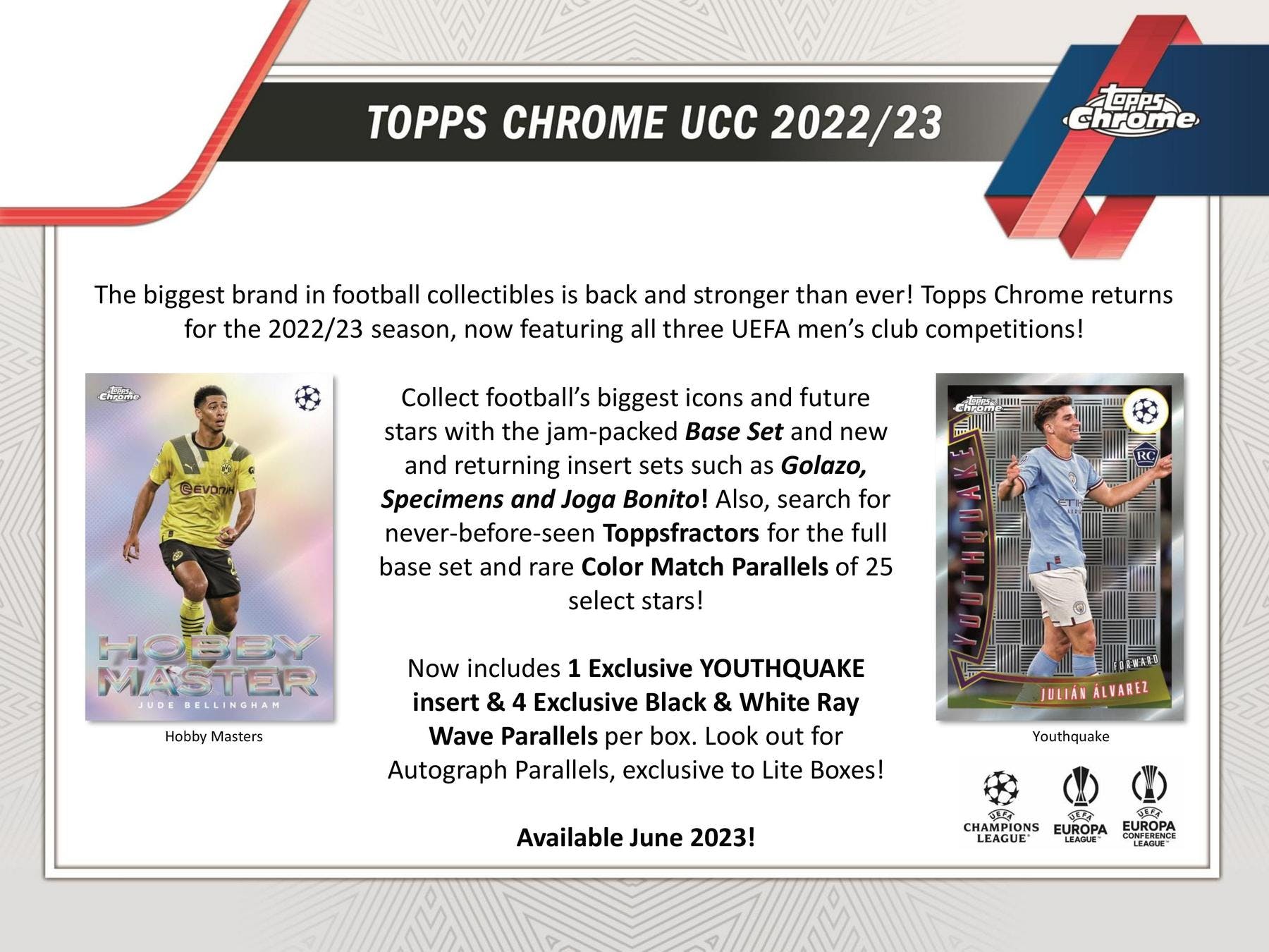 2022-23 Topps Chrome UEFA Club Competitions Soccer Hobby LITE Pack | Eastridge Sports Cards