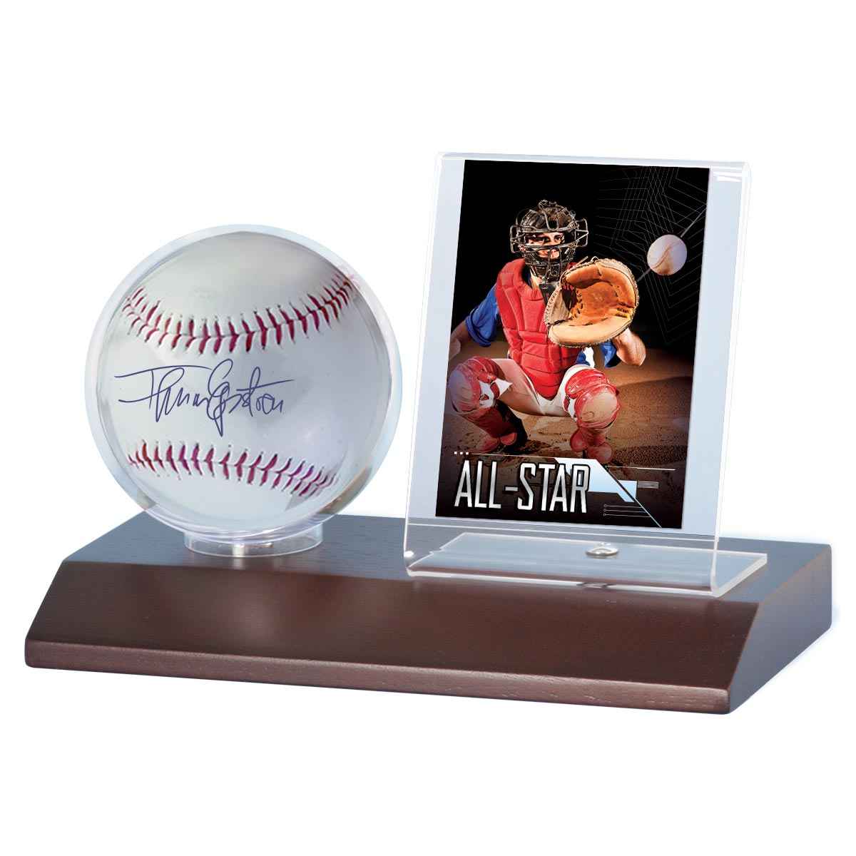 Ultra Pro Baseball & Card Dark Wood Display Holder
