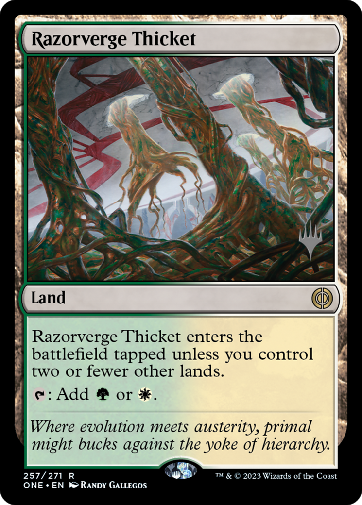 Razorverge Thicket (PPONE-257) - Phyrexia: All Will Be One Promos