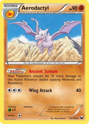 Aerodactyl (53/108) Reverse Holofoil [Dark Explorers] - Rare