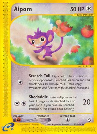 Aipom (067/147) Reverse Holofoil [Aquapolis] - Common