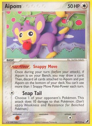 Aipom (34/115) Reverse Holofoil [Unseen Forces] - Uncommon