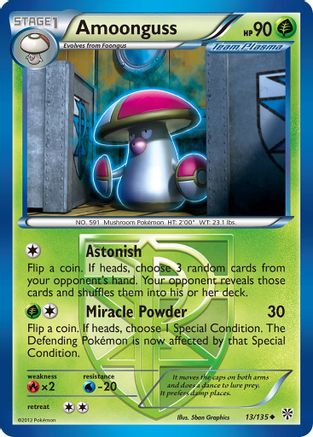 Amoonguss (Team Plasma) (13/135) Reverse Holofoil [Plasma Storm] - Uncommon