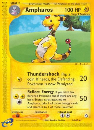 Ampharos (1/147) Reverse Holofoil [Aquapolis] - Rare