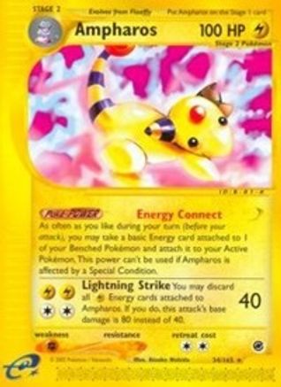 Ampharos (34/165) Reverse Holofoil [Expedition] - Rare