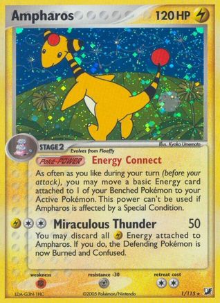 Ampharos (1/115) Reverse Holofoil [Unseen Forces] - Holo Rare