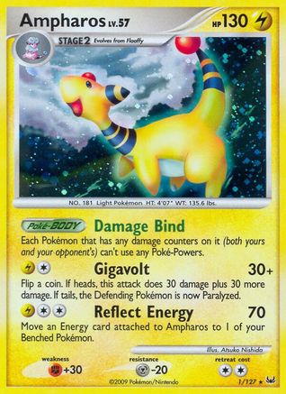 Ampharos (1/127) Reverse Holofoil [Platinum] - Holo Rare
