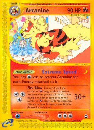 Arcanine (2/147) Reverse Holofoil [Aquapolis] - Rare
