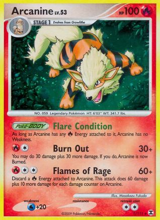 Arcanine (1/111) Reverse Holofoil [Rising Rivals] - Holo Rare