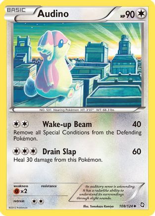 Audino (108/124) Reverse Holofoil [Dragons Exalted] - Uncommon