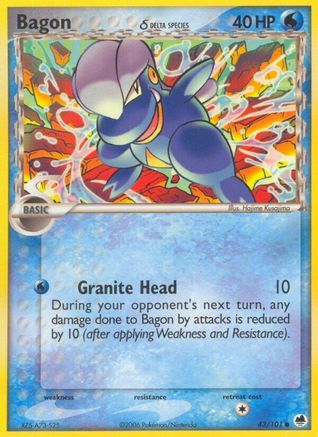 Bagon (Delta Species) (043/101) Reverse Holofoil [Dragon Frontiers] - Common