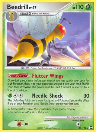 Beedrill (15/111) Reverse Holofoil [Rising Rivals] - Rare