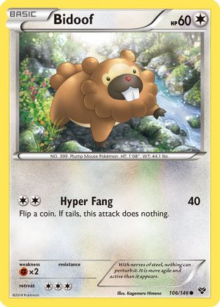 Bidoof (106/146) Reverse Holofoil [XY Base Set] - Common