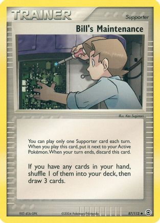 Bill's Maintenance (87/112) Reverse Holofoil [FireRed & LeafGreen] - Uncommon