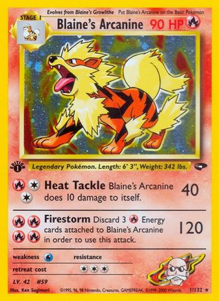 Blaine's Arcanine (001/132) 1st Edition Holofoil [Gym Challenge] - Holo Rare