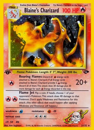 Blaine's Charizard (2/132) 1st Edition Holofoil [Gym Challenge] - Holo Rare