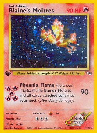 Blaine's Moltres (001/132) 1st Edition Holofoil [Gym Heroes] - Holo Rare