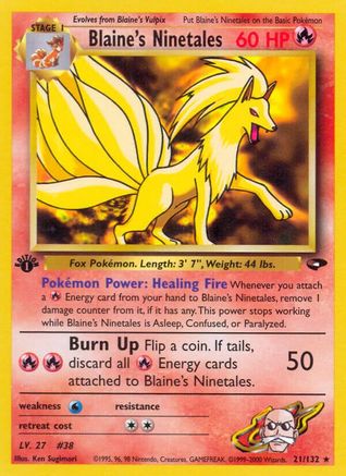 Blaine's Ninetales (021/132) 1st Edition [Gym Challenge] - Rare