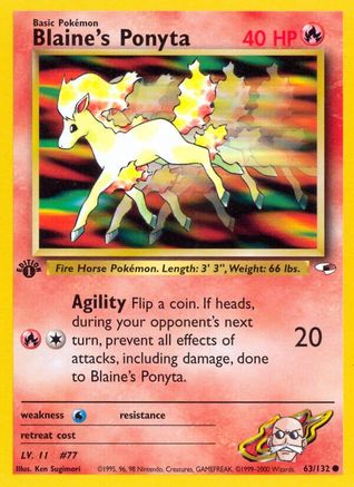Blaine's Ponyta (063/132) 1st Edition [Gym Heroes] - Common