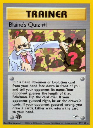 Blaine's Quiz #1 (097/132) 1st Edition [Gym Heroes] - Rare