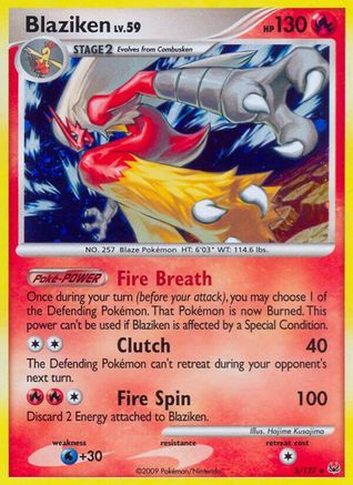 Blaziken (3/127) Reverse Holofoil [Platinum] - Holo Rare