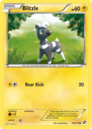 Blitzle (40/114) Reverse Holofoil [Black and White] - Common