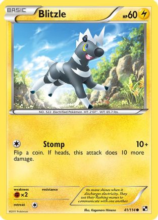 Blitzle (41/114) Reverse Holofoil [Black and White] - Common