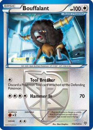 Bouffalant (Team Plasma) (114/135) Reverse Holofoil [Plasma Storm] - Rare