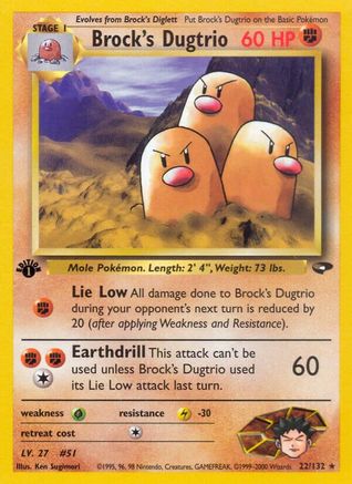 Brock's Dugtrio (022/132) 1st Edition [Gym Challenge] - Rare