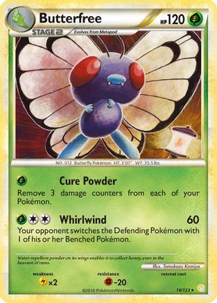 Butterfree (016/123) Reverse Holofoil [HeartGold SoulSilver] - Rare