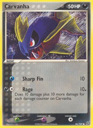 Carvanha (056/107) Reverse Holofoil [Deoxys] - Common