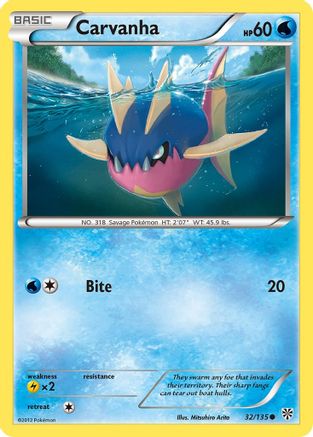 Carvanha (32/135) Reverse Holofoil [Plasma Storm] - Common