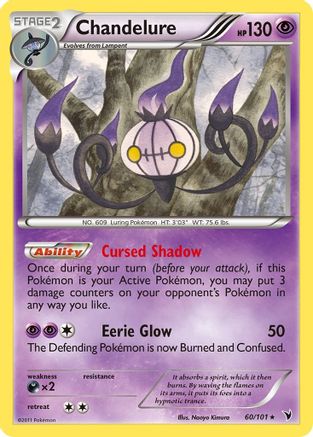 Chandelure (60/101) Reverse Holofoil [Noble Victories] - Rare
