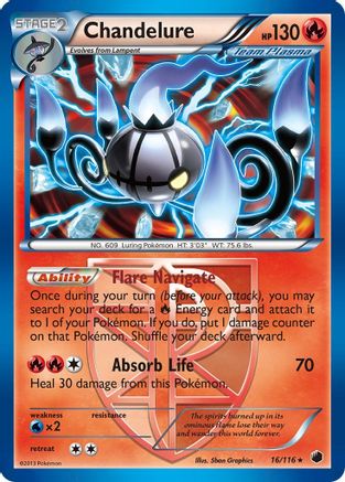 Chandelure (Team Plasma) (16/116) Reverse Holofoil [Plasma Freeze] - Holo Rare