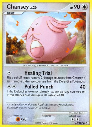 Chansey (69/127) Reverse Holofoil [Platinum] - Common