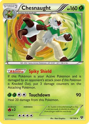 Chesnaught (014/146) Reverse Holofoil [XY Base Set] - Holo Rare
