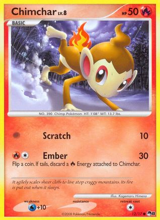 Chimchar (012/17) Reverse Holofoil [POP Series 8] - Common