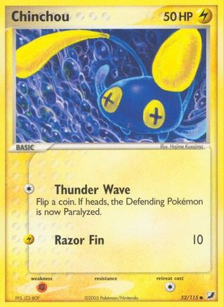 Chinchou (52/115) Reverse Holofoil [Unseen Forces] - Common