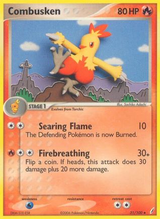 Combusken (31/100) Reverse Holofoil [Crystal Guardians] - Uncommon