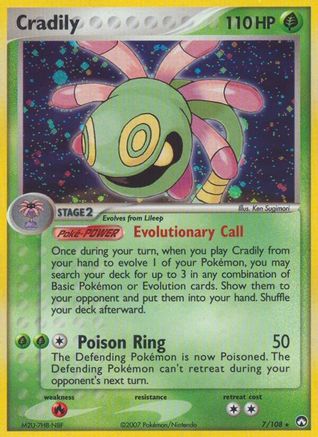 Cradily (7/108) Reverse Holofoil [Power Keepers] - Holo Rare