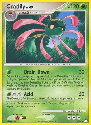 Cradily (21/146) Reverse Holofoil [Legends Awakened] - Rare