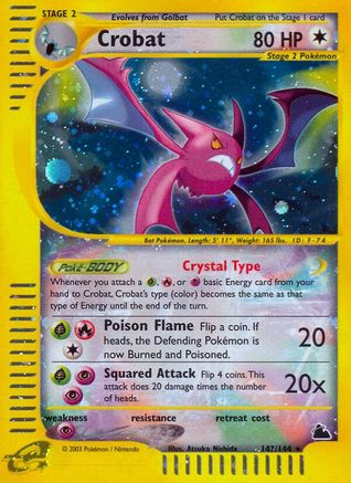 Crobat (147/144) Reverse Holofoil [Skyridge] - Secret Rare
