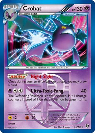 Crobat (Team Plasma) (055/135) Reverse Holofoil [Plasma Storm] - Holo Rare